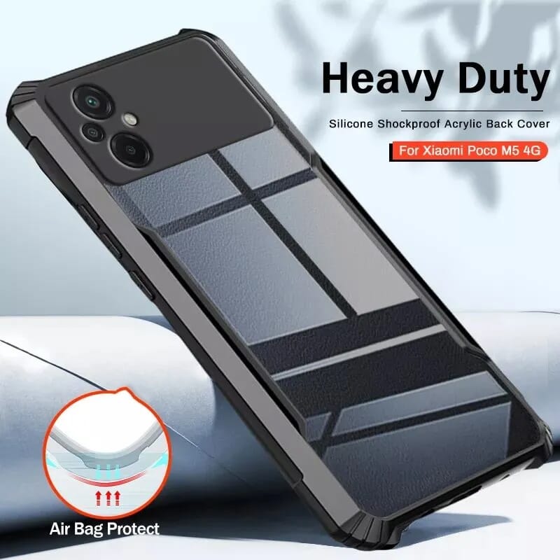 Case for Poco M5 4G- Transparent Polycarbonate Soft Bumper Mobile Back Cover