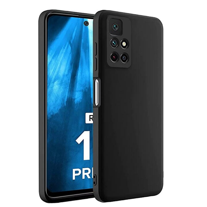 Black Mi Redmi 10 Prime Back Cover Case Camera Protection Soft Silicon 