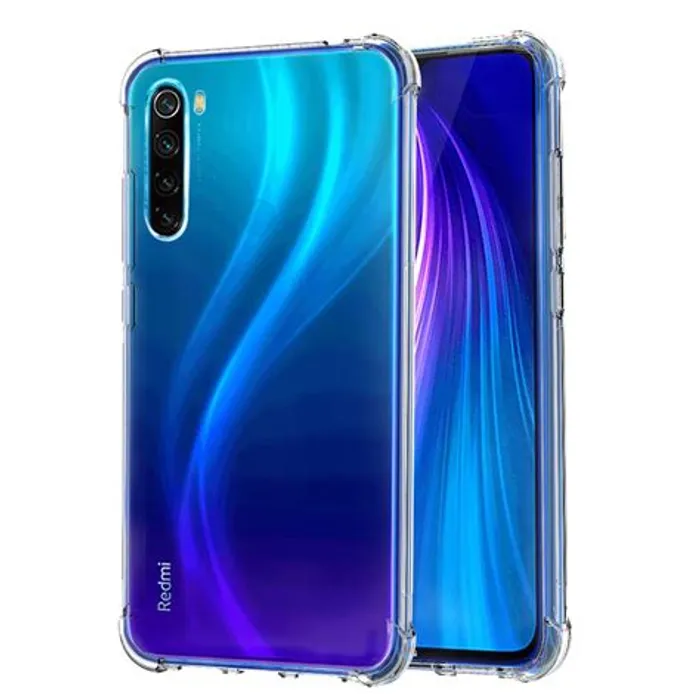 Redmi Note 8 Crystal Clear Shockproof TPU Case – Cushioned Edges