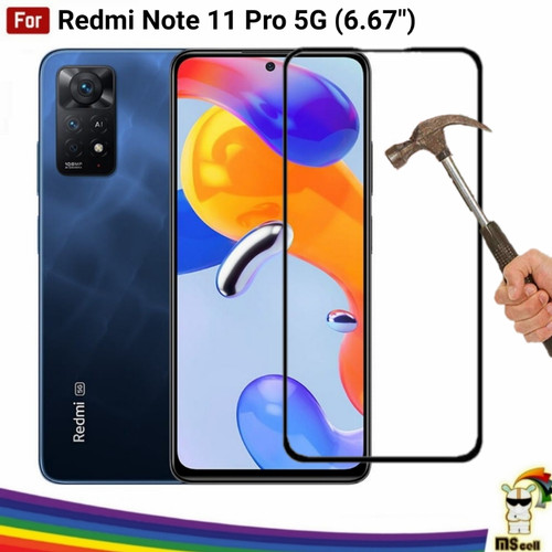 2 pc - Tempered Glass For Redmi Note 11 Pro 4G/5G - 11D Glass Full Screen Protector