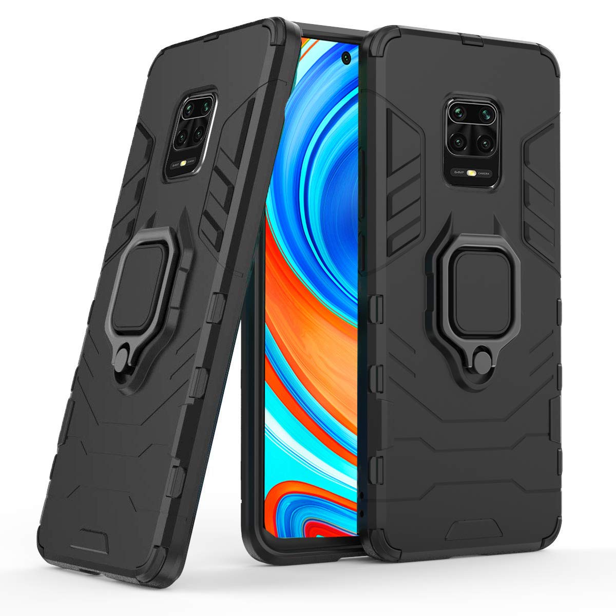 For Redmi Note 9 Pro / Max Defense Case - Hybrid Kickstand Case Ring Holder Back Cover