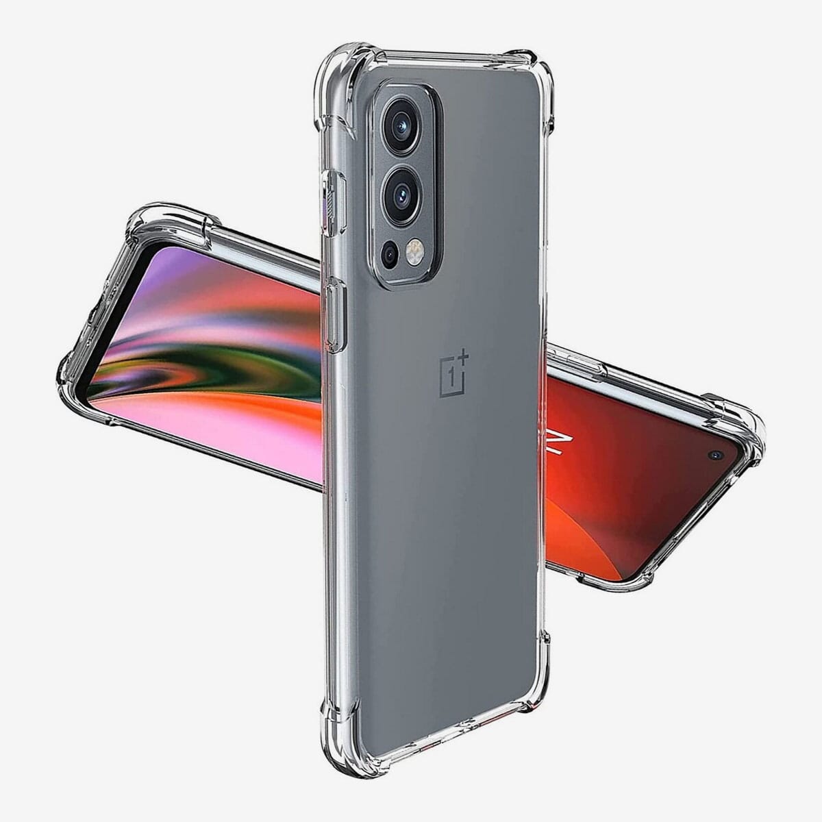 OnePlus Nord 2 TPU Case Transparent Back Cover with Drop Protection side 1+Nord2
