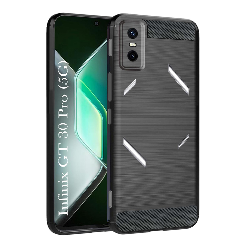 For Infinix GT 30 Pro 5G Back Cover (Hybrid Armor Case | Carbon Fiber Shockproof | Soft and Flexible)