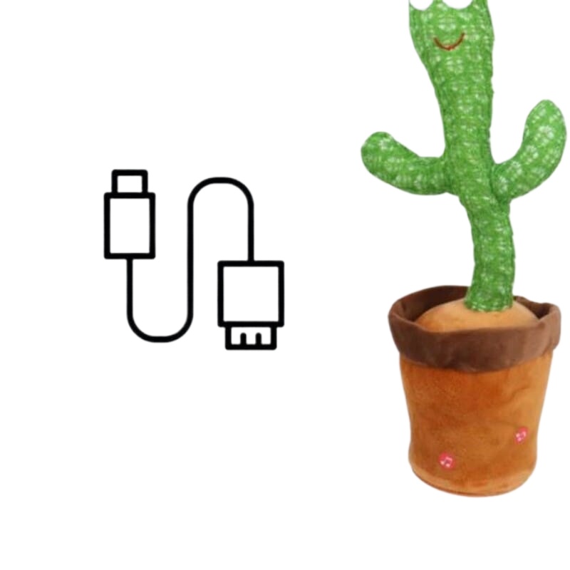 Rechargeable Dancing Cactus Plush With 120 Songs – Bluetooth Speaker