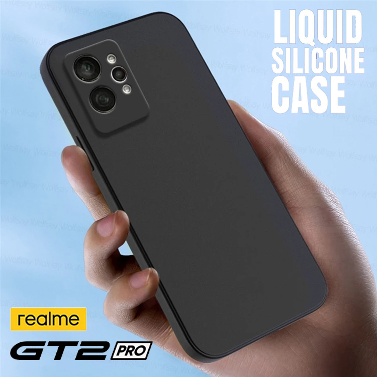 Realme GT 2 Pro 5G Slim Matte Silicone Case – Black Color