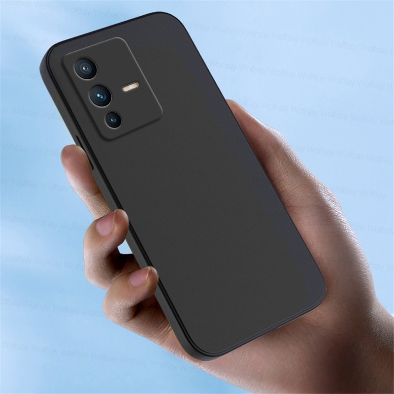Vivo V23 5G Soft Liquid Silicone Shockproof Phone Case – Black