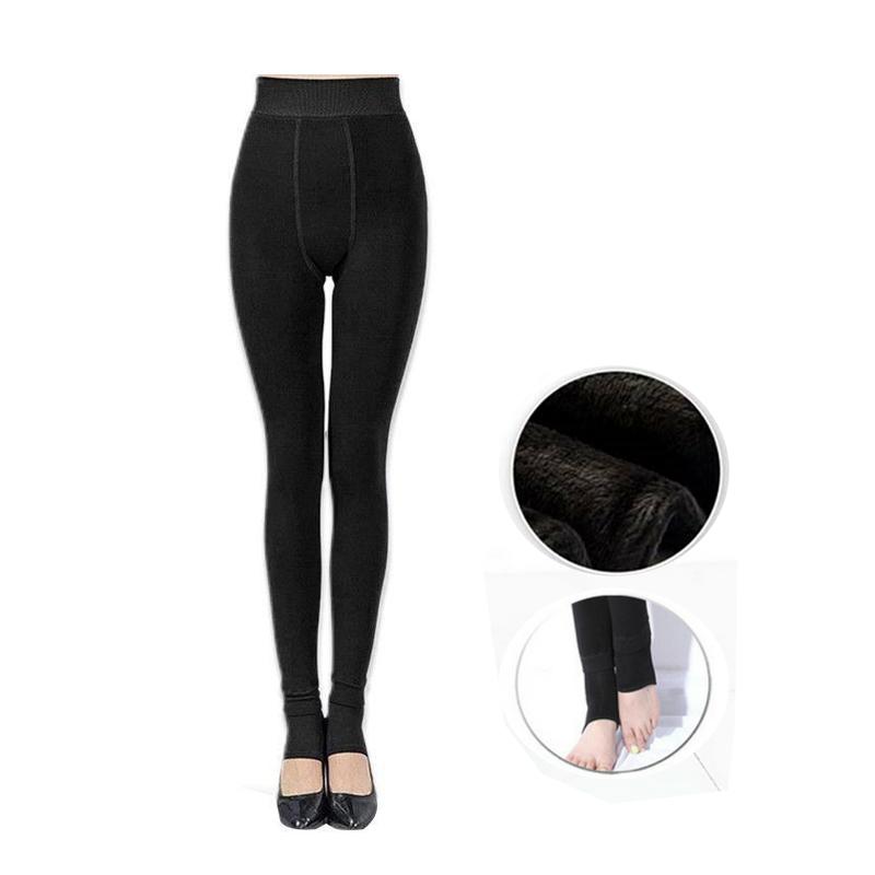 Ankle Stockings With Fur Inside - Black (Medium)