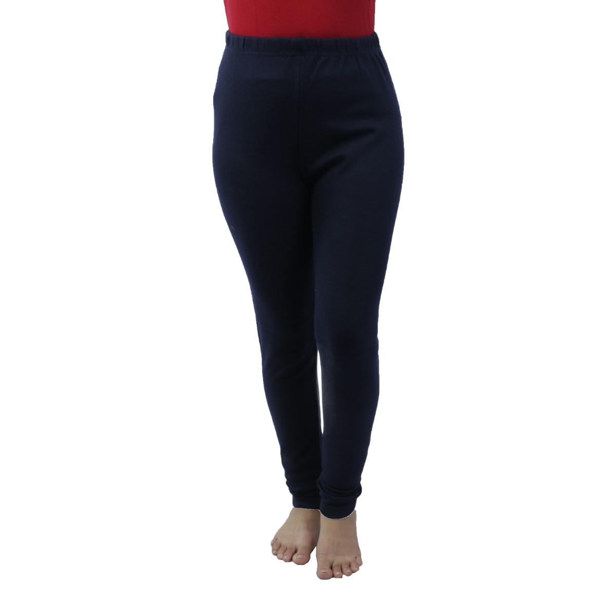 Velvet Leggings For Women - Navy Blue (One Size)