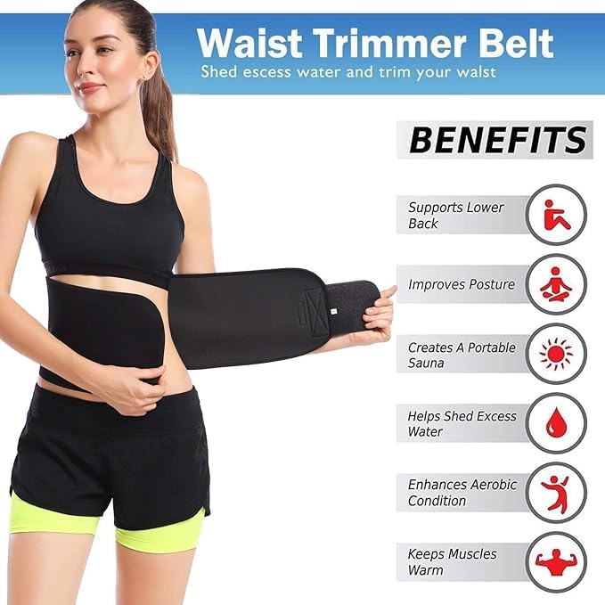 Sauna Sweat Slim Waist Trainer Belt - Multicolor