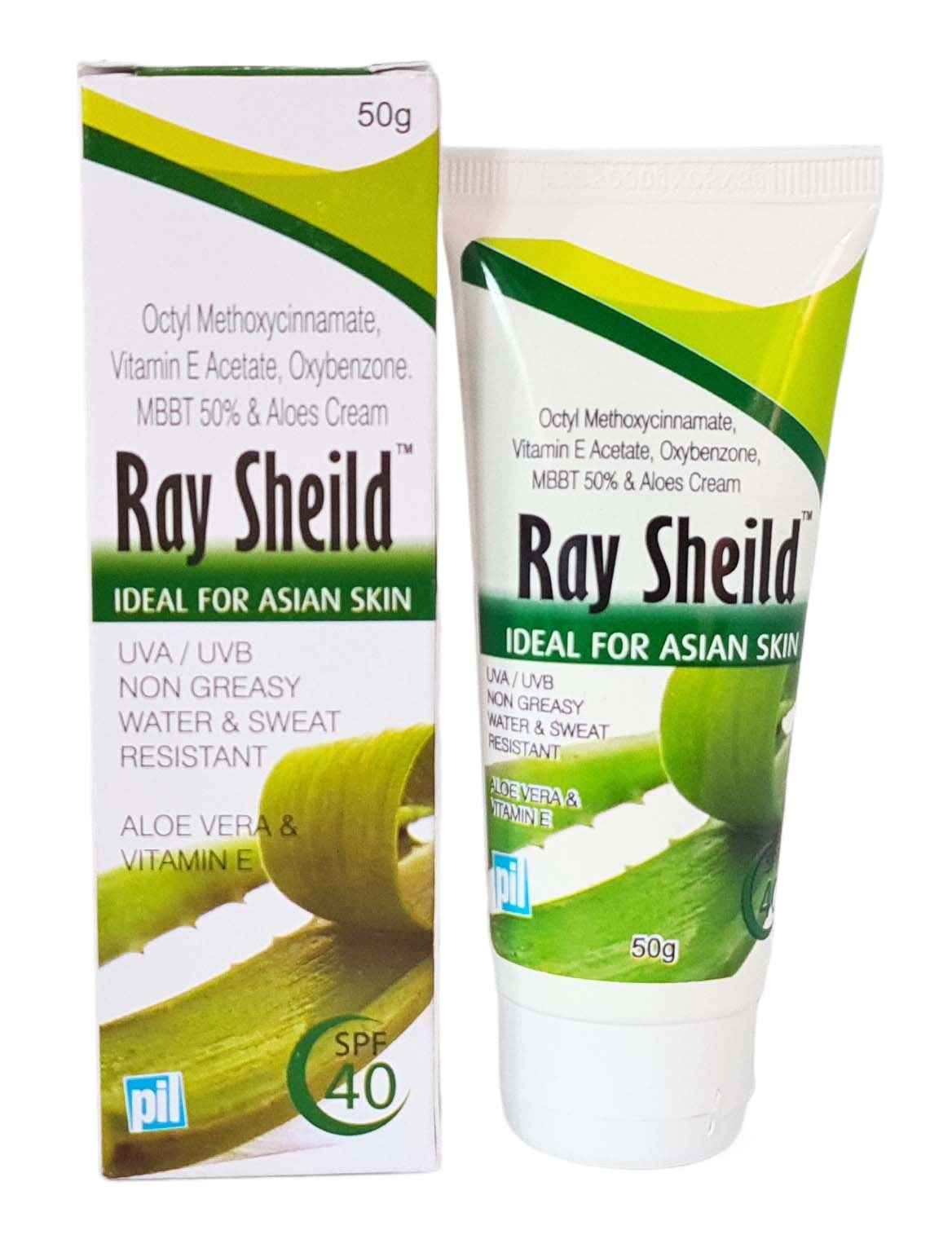 Ray Sheild Spf 40 Sunscreen - 50gm With Aloe Vera & Vitamin E