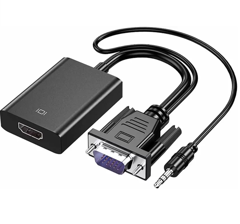 VGA To HDMI Converter Adapter With Audio - Black