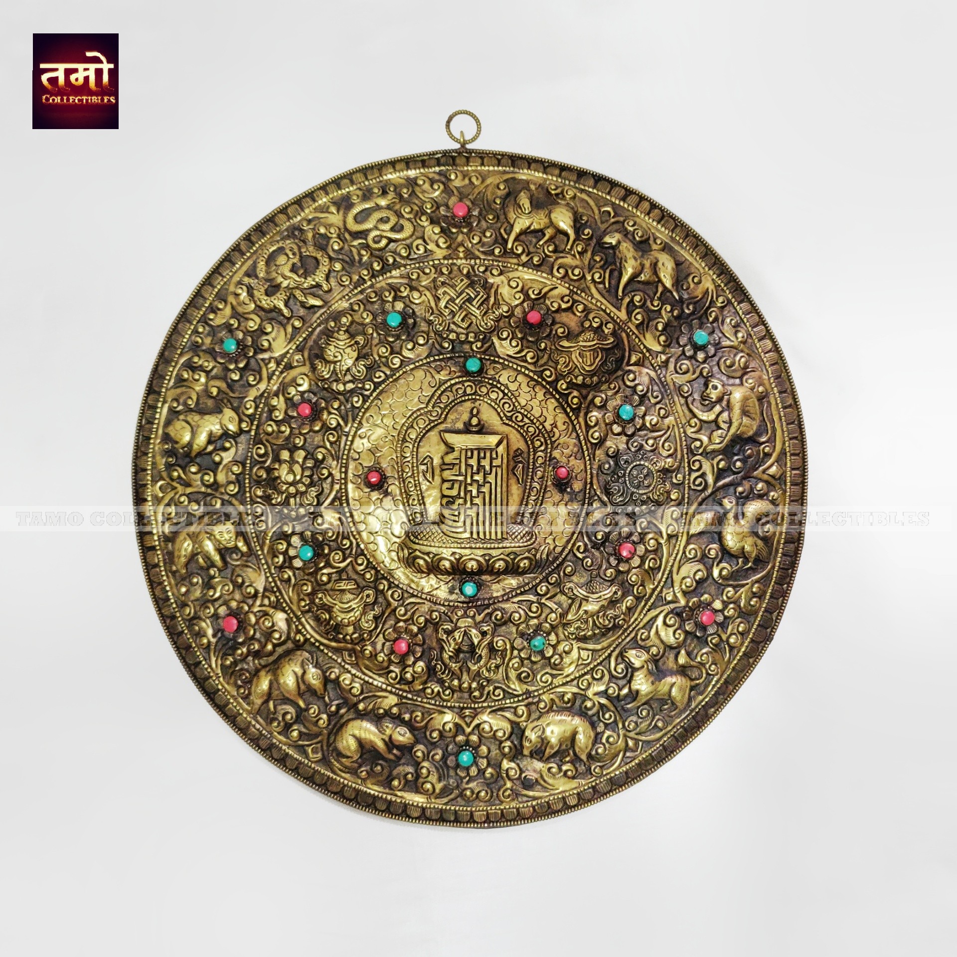 Brass Kaalchakra Fine Wall Hanger 15" 
