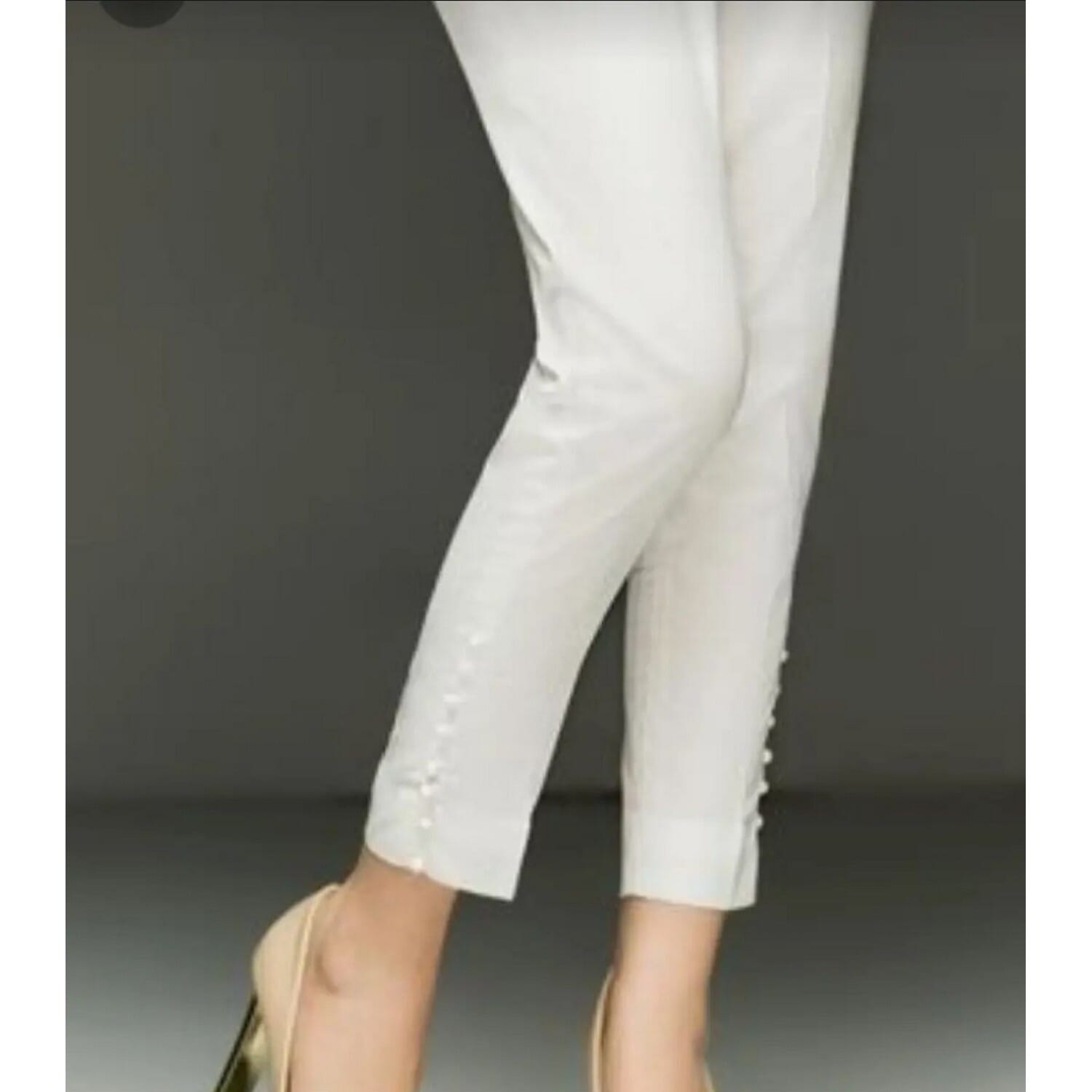 Plain White Kurti Pants - XL