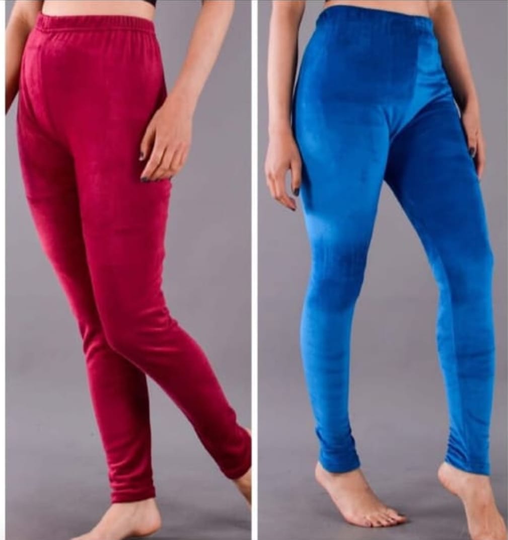 Cambo Winter Soft Velvet Fleece Leggings For Women - Multicolor (Free Size)