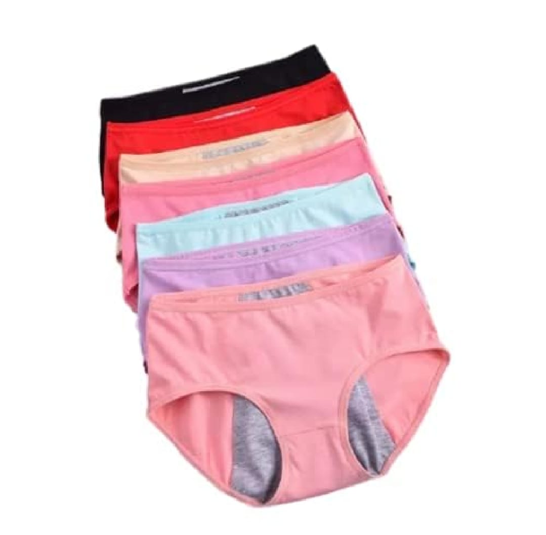 1Pc Cotton Period Panties / Menstrual Heavy Flow Leak-Proof For Women - Multicolor (Free Size)