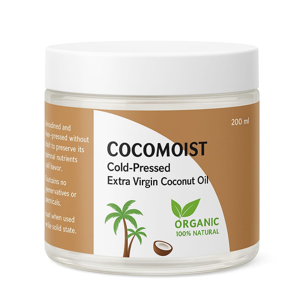 Extra Virgin Coconut oil Cocomoist Cold Pressed 200ml