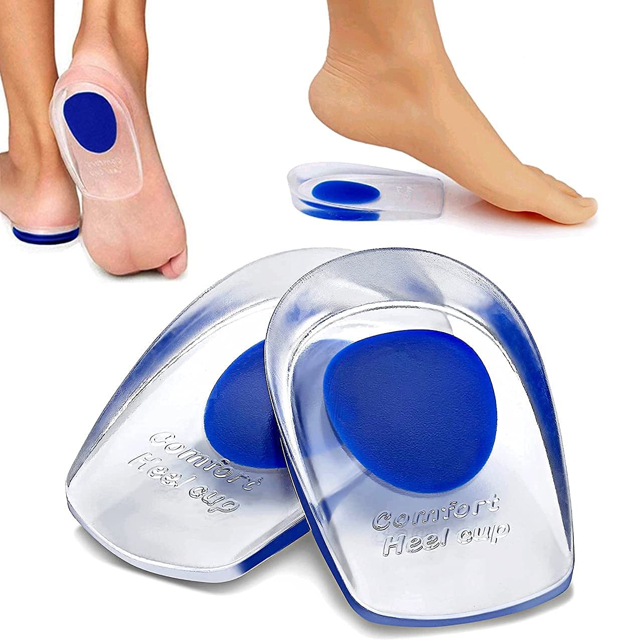 Unisex Silicone Gel Heel Pads – Pain Relief & Shock, Absorbing Foot Support