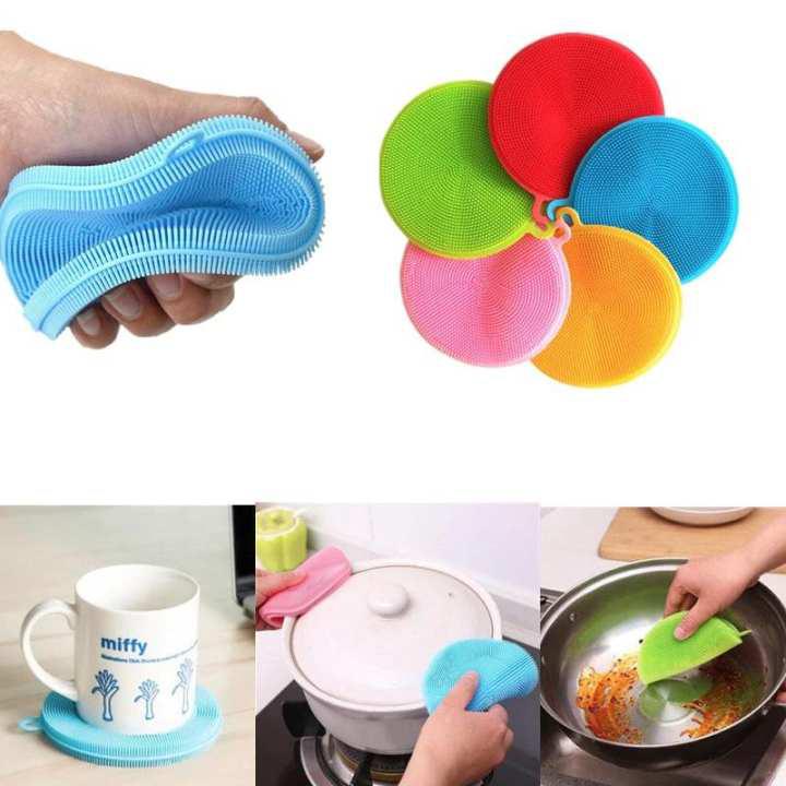 Silicone Mini Dish Washing Rush Sponge (2pcs)