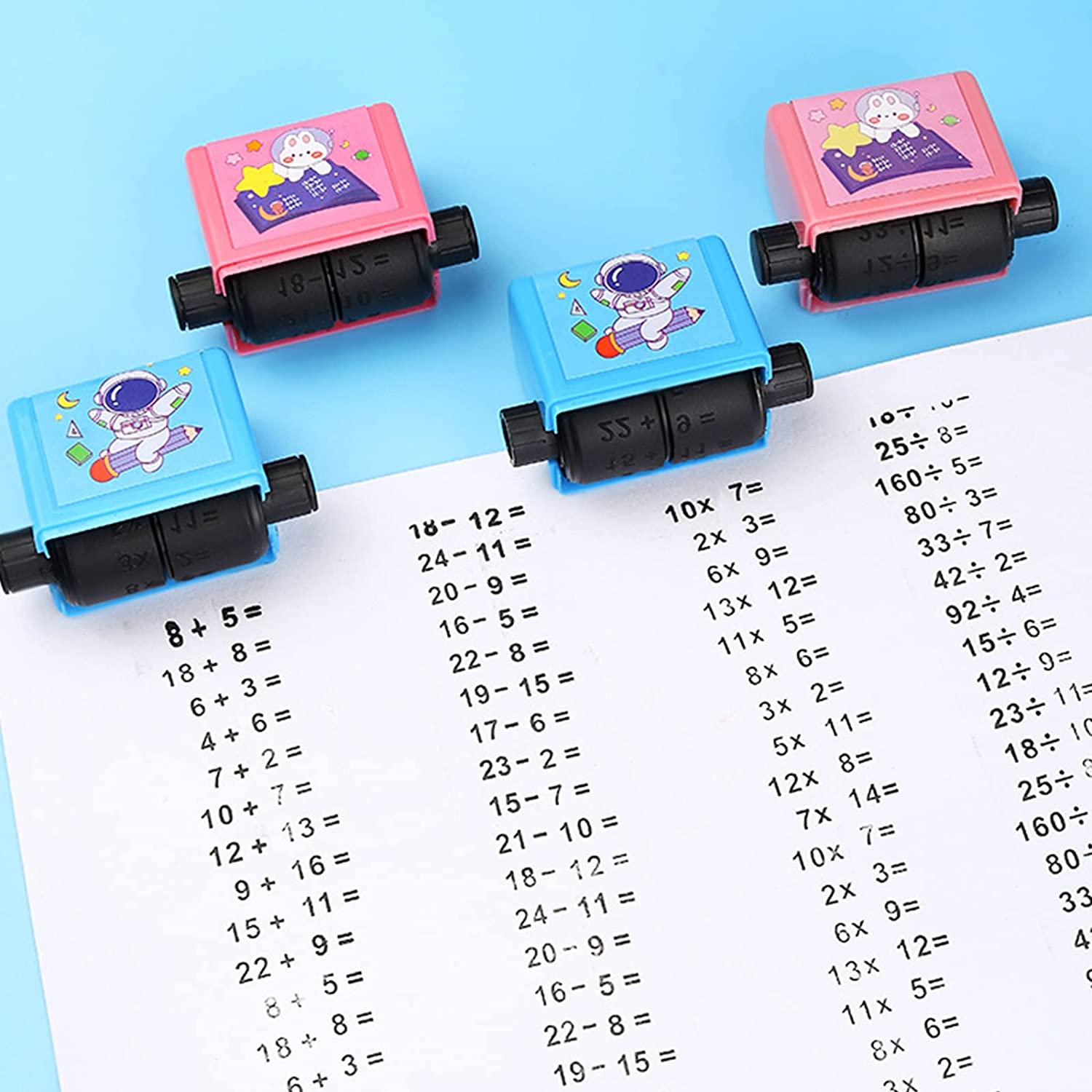 Math Roller For Addition, Subtraction, Multiplication, Division 4 Pcs Set