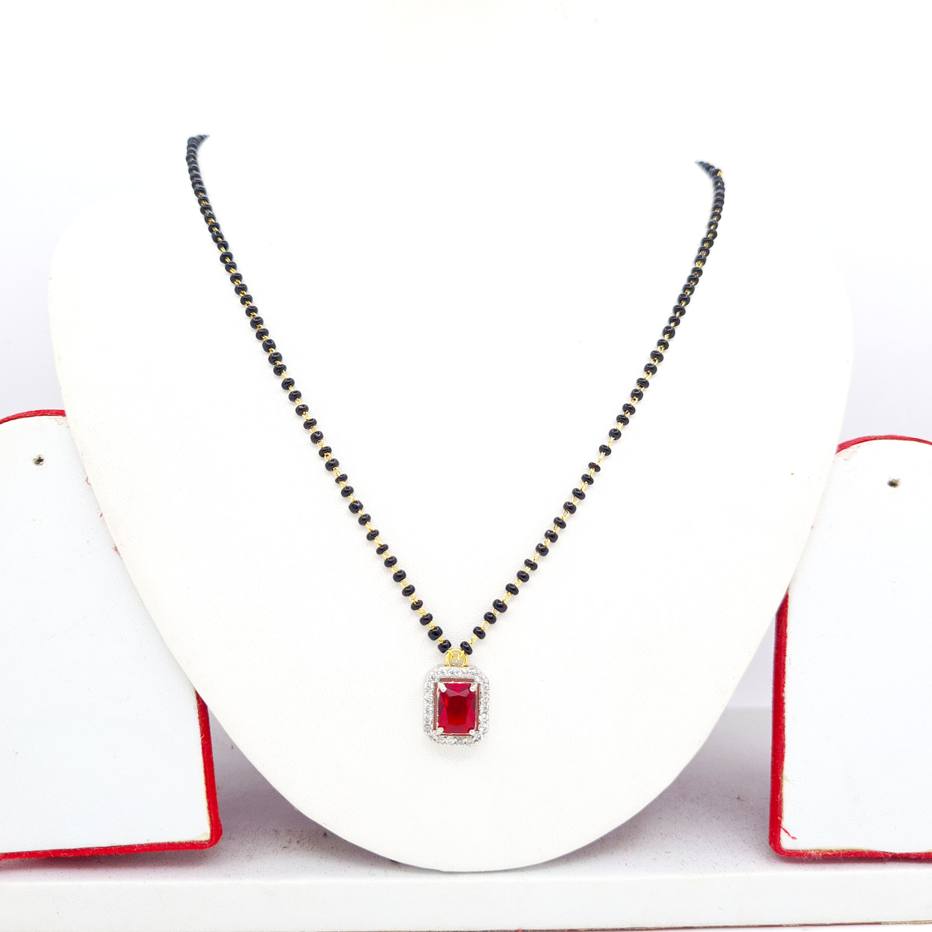 Stone Studded Pendant With Panchadhatu Lari Chain Mangalsutra For Daily Use For Women - 45 Cm