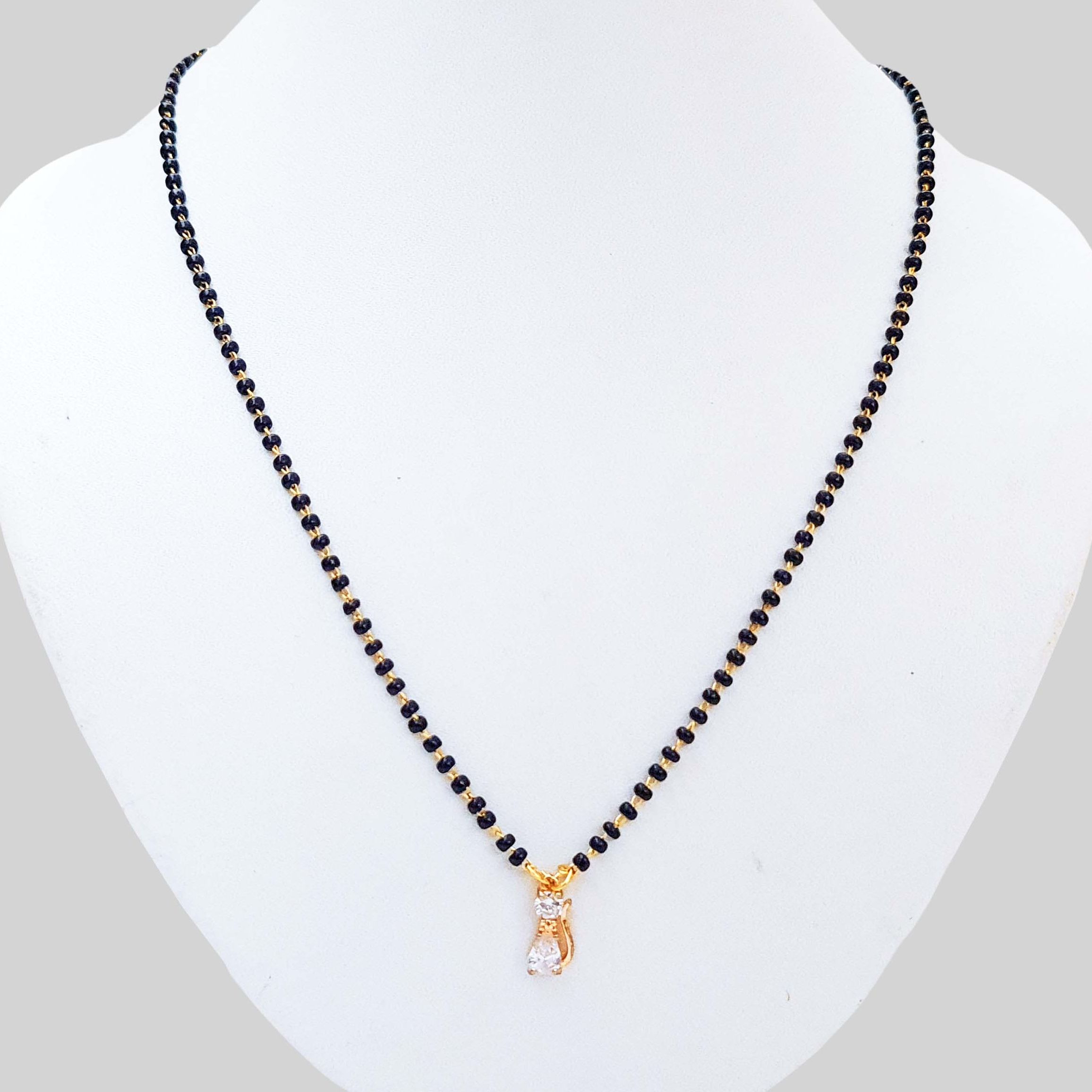 Panchadhatu Stone Pendant Gold Plated Lari Chain Mangalsutra For Women - 45 Cm
