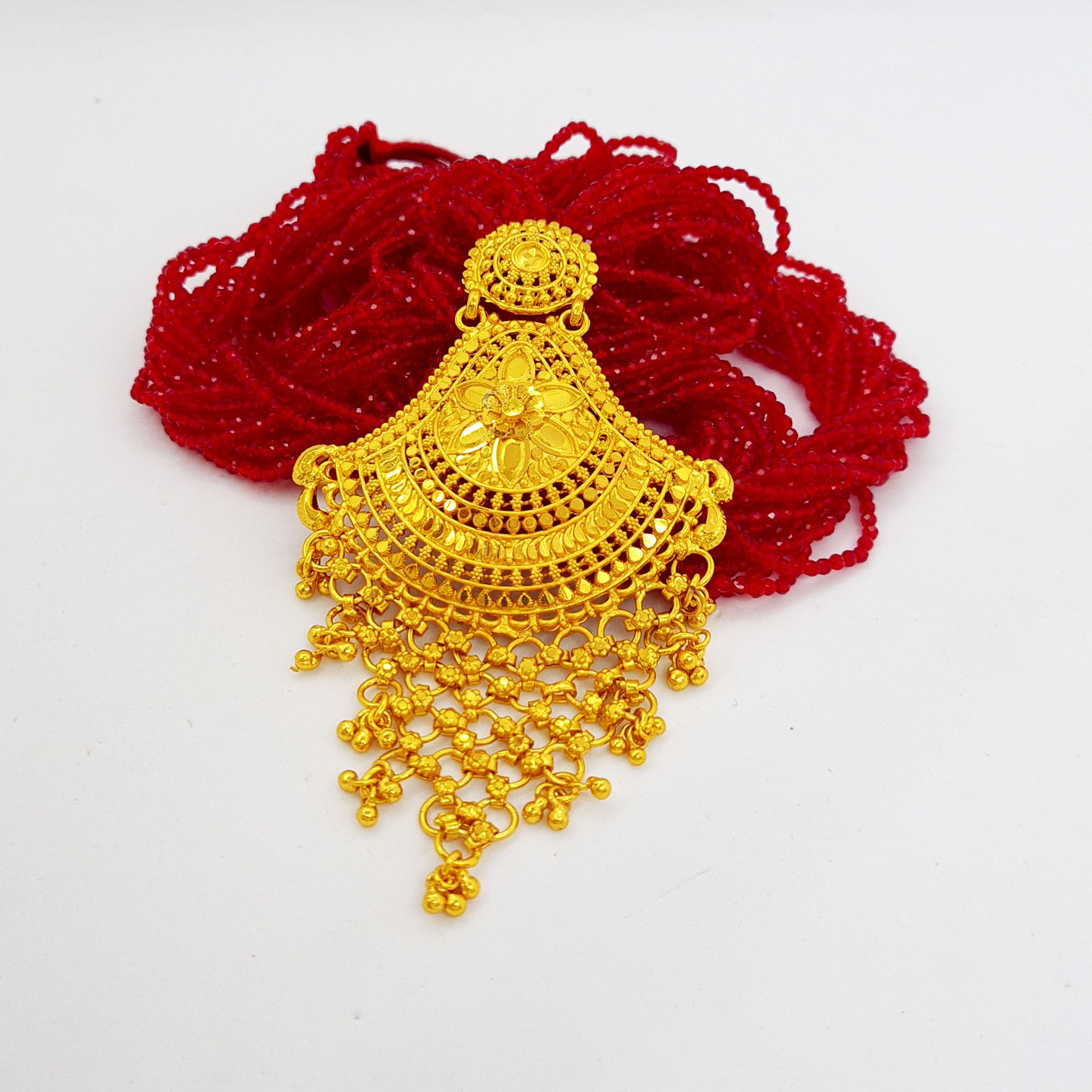 Gold Plated Pendant With Close Loop Long Hydro Pote Mangalsutra For Women - 65cm