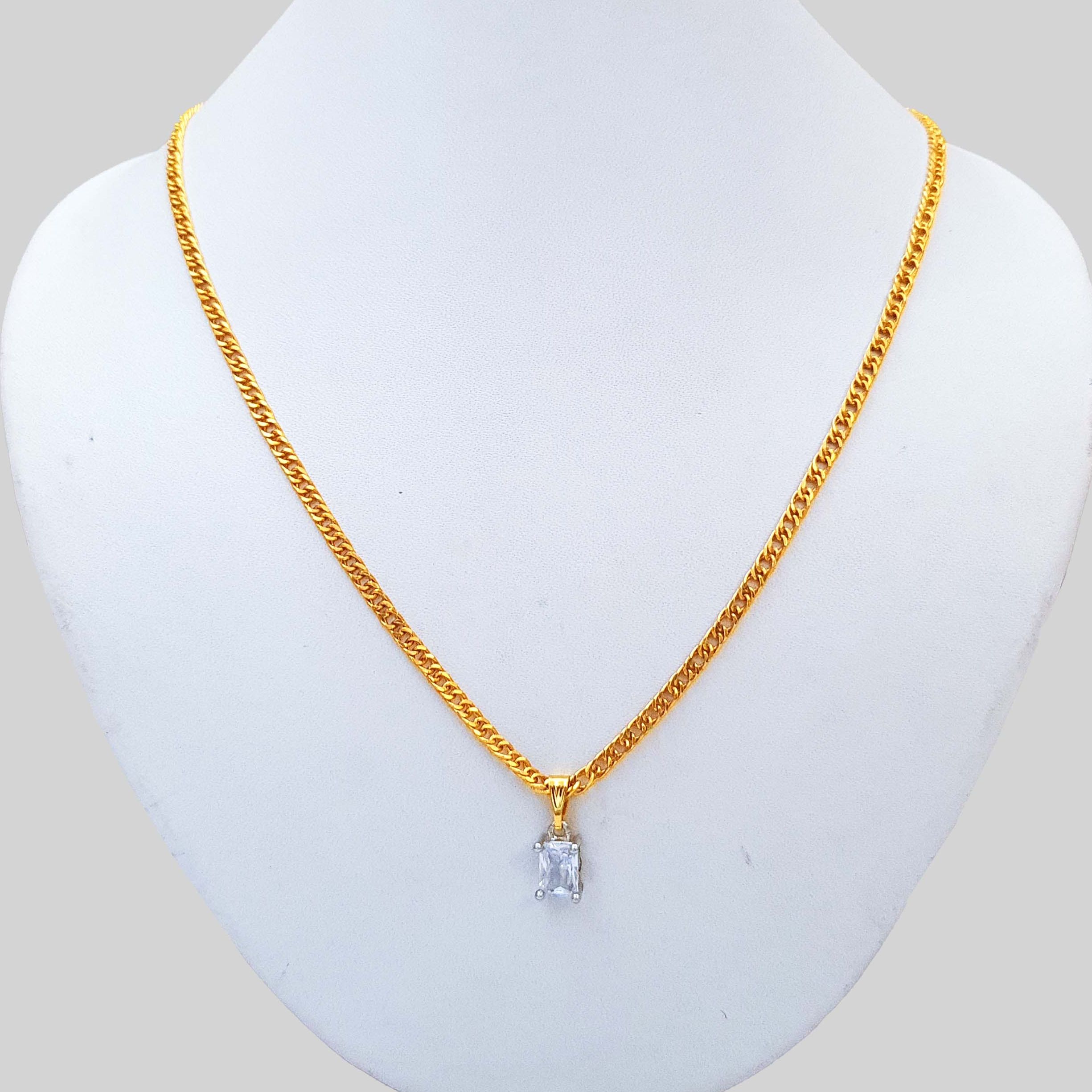 Panchadhatu Stone Pendant with Gold-Plated Chain – Daily Wear Necklace For Women - 45 Cm