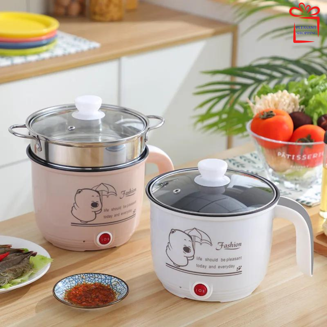 3-in-1 Electric Multifunctional Cooking Pot with Glass Lid - Multicolor