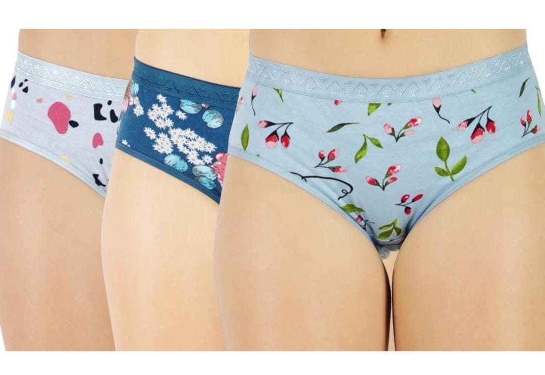Pack Of 3 Women’s Cotton Hipster Panties – Antibacterial, Comfortable & Printed