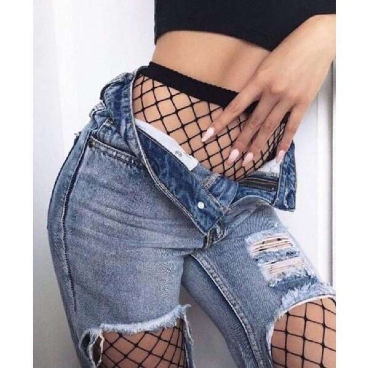 Stocking Fishnet Panty House Net Stockings - Black (Free Size)