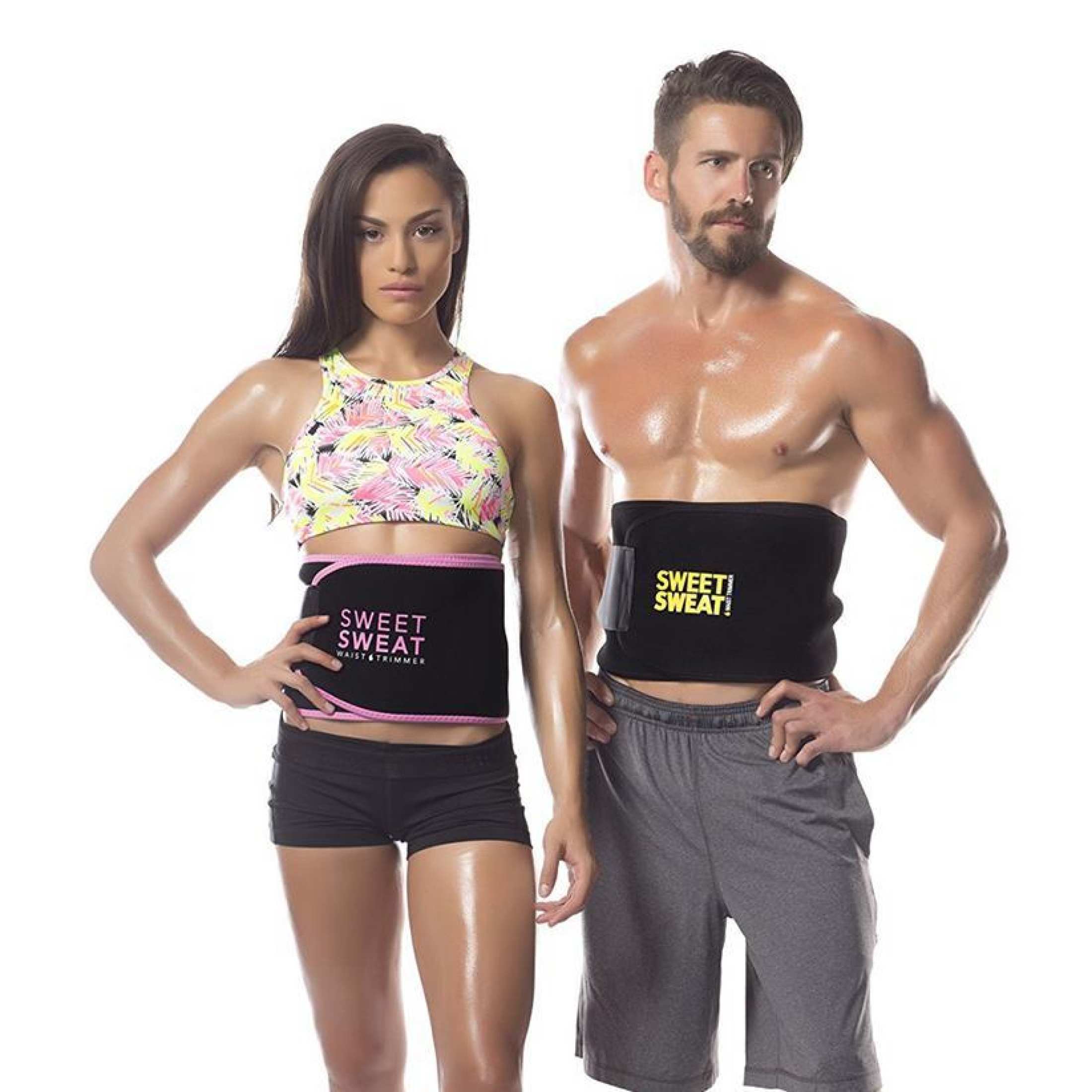 Sweet Sweat Premium Waist Trimmer Fitness Belt For Men & Women - One Pack (Medium)