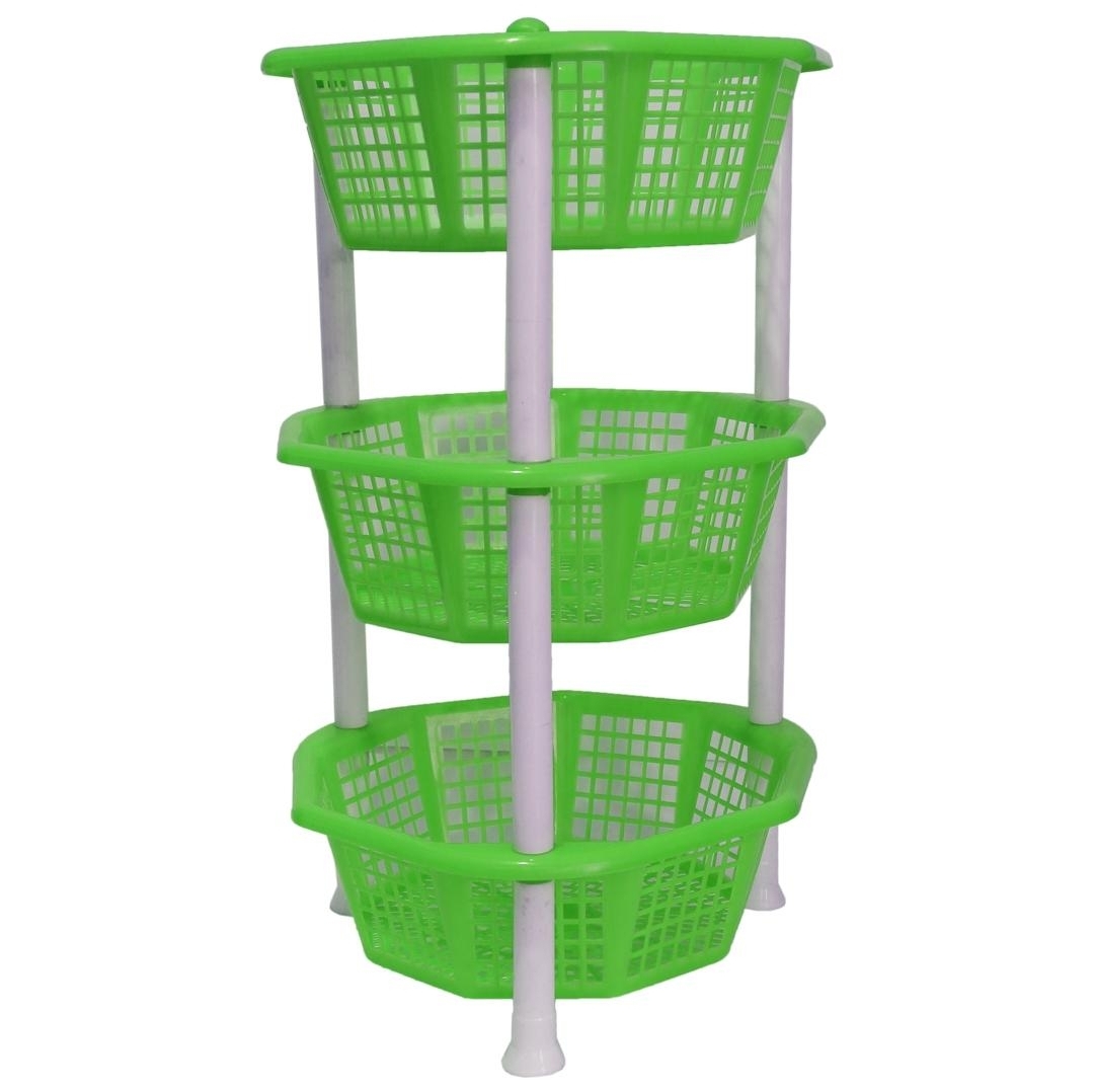 Bagmati Plastic Kitchen Rack 3 Layers - Green