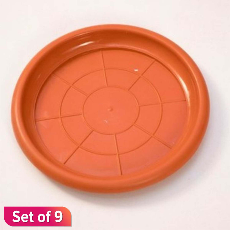 Pack Of 9 Orange Orange Gamala Plate 11.5 Inch Plastic Set 