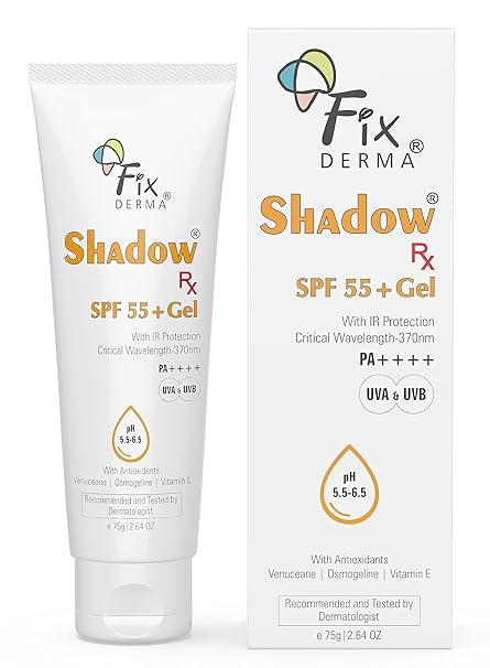 Fixderma Shadow RX Sunscreen SPF 55+ Gel PA+++, 75gm