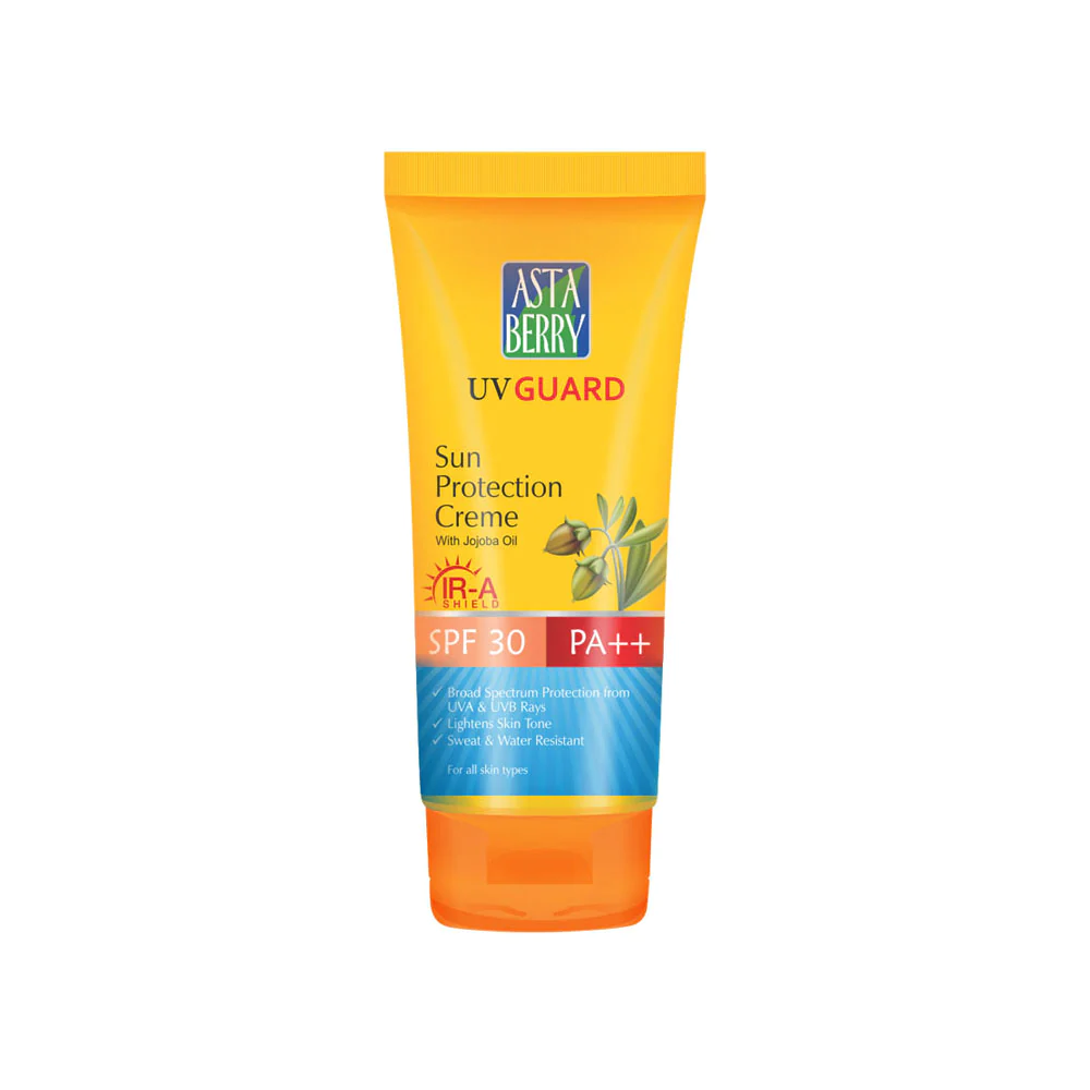 Astaberry UV Guard Sun Protection Creme SPF 30 PA++ with Built-in Jojoba Oil, 100 ml