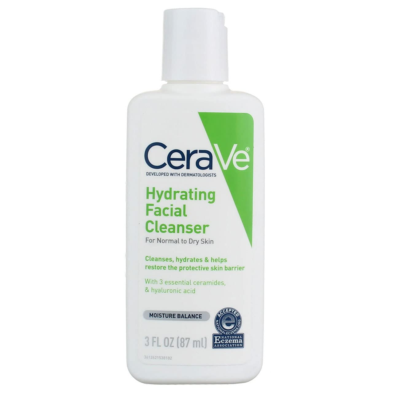 CeraVe Hydrating Facial Cleanser - 87ml | Moisturizing Face Wash for Dry Skin | With Hyaluronic Acid & Ceramides