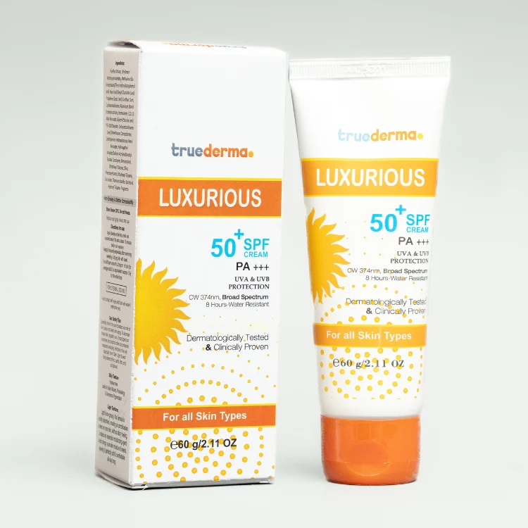 True Derma SPF50 Sunscreen Cream – Broad-Spectrum Protection for All Skin Types - 60g