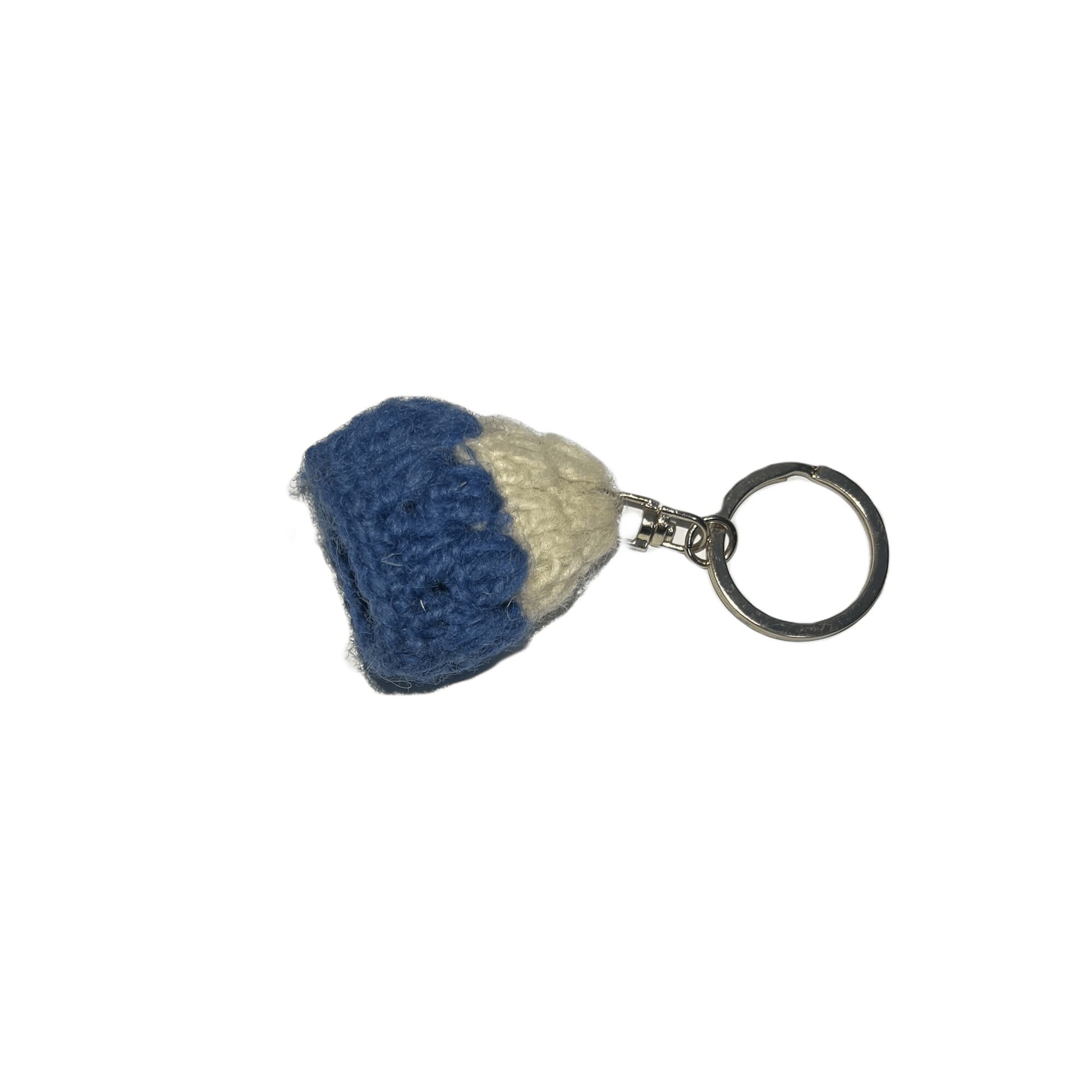 Handmade Woolen Key Ring, Blue Cap Design
