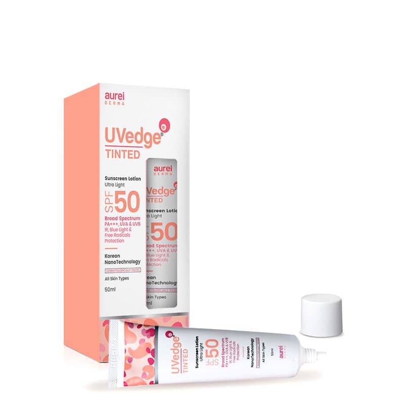 UVedge Tinted Sunscreen Lotion SPF-50 – Korean Nano Technology, PA+++ Protection, 50ml