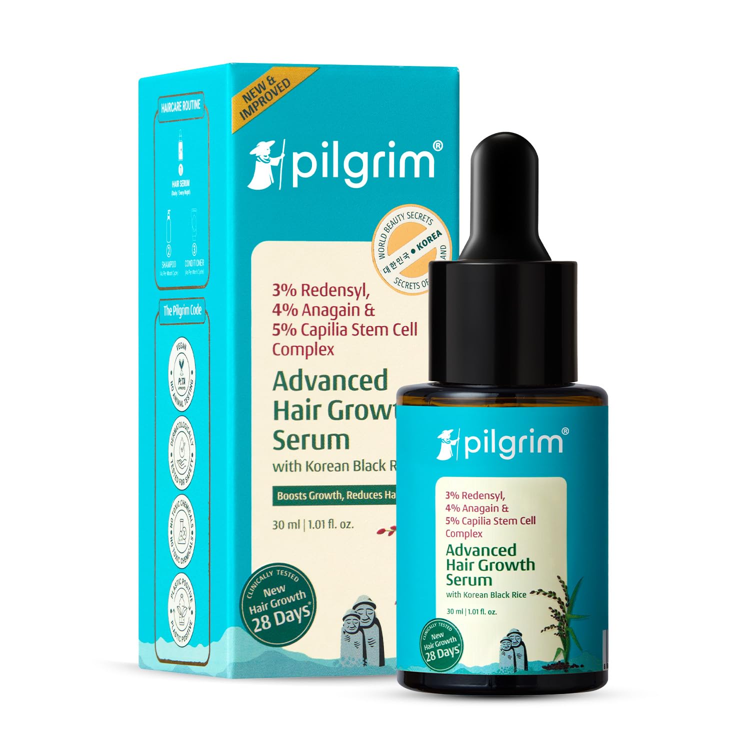 Pilgrim Redensyl 3% + Anagain 4% Advanced Hair Growth Serum - 30ml