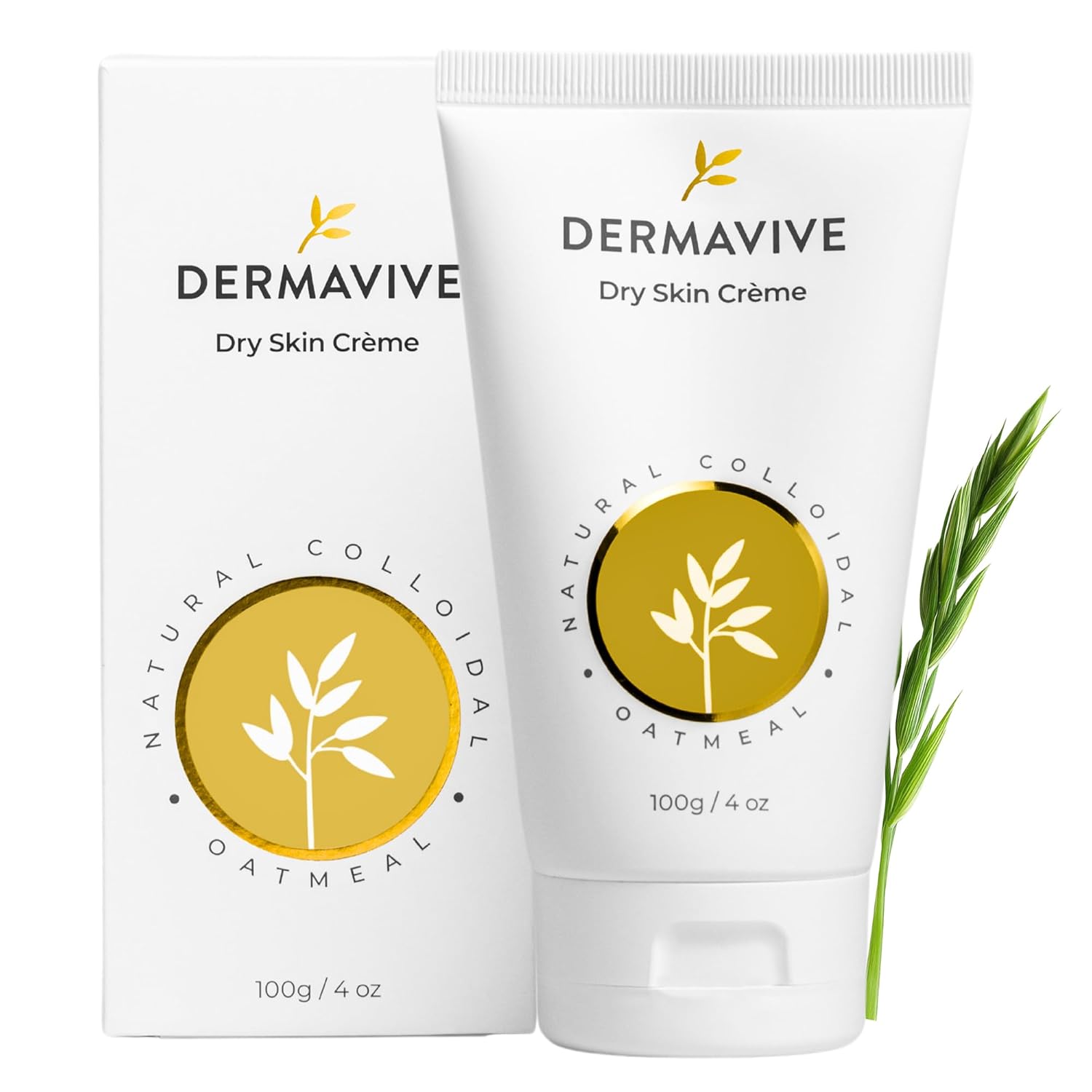 Dermavive Dry Skin Crème with Colloidal Oatmeal – Fast Relief for Dry & Itchy Skin - 100g