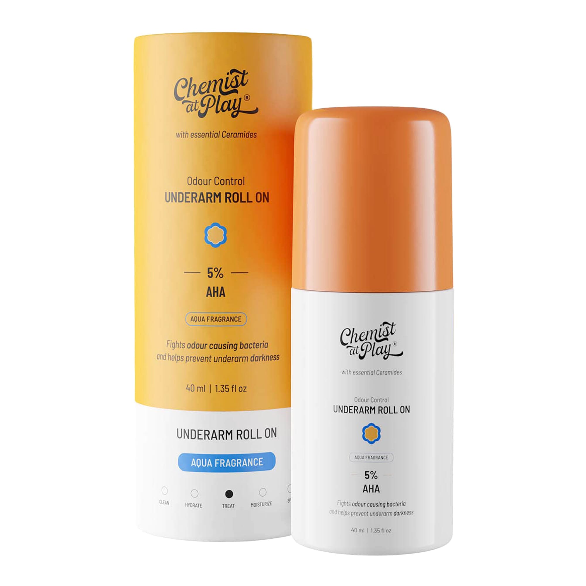Chemist at Play Underarm Roll-On Deodorant 5% AHAs + Vitamin C Aqua Fragrance - 40ml