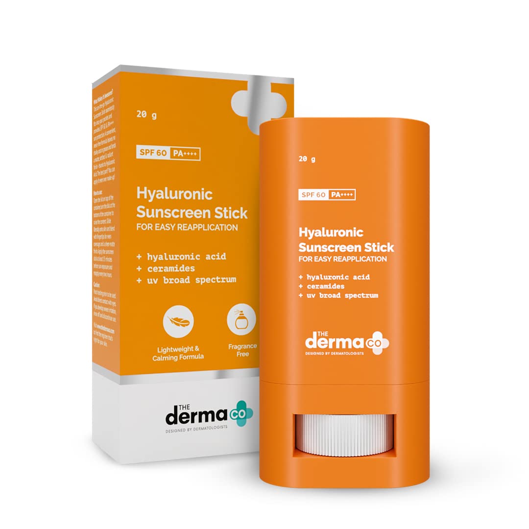 The Derma Co Hyaluronic Sunscreen Stick with SPF 60 & PA++++, 20g