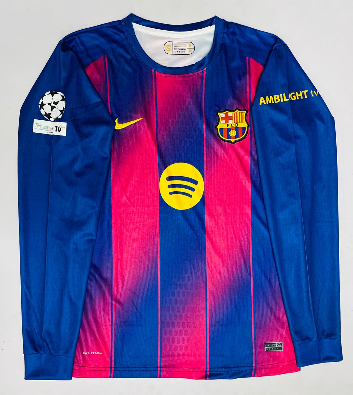 Barca Home Kit 25/26 Full Sleeve Jersey For Men