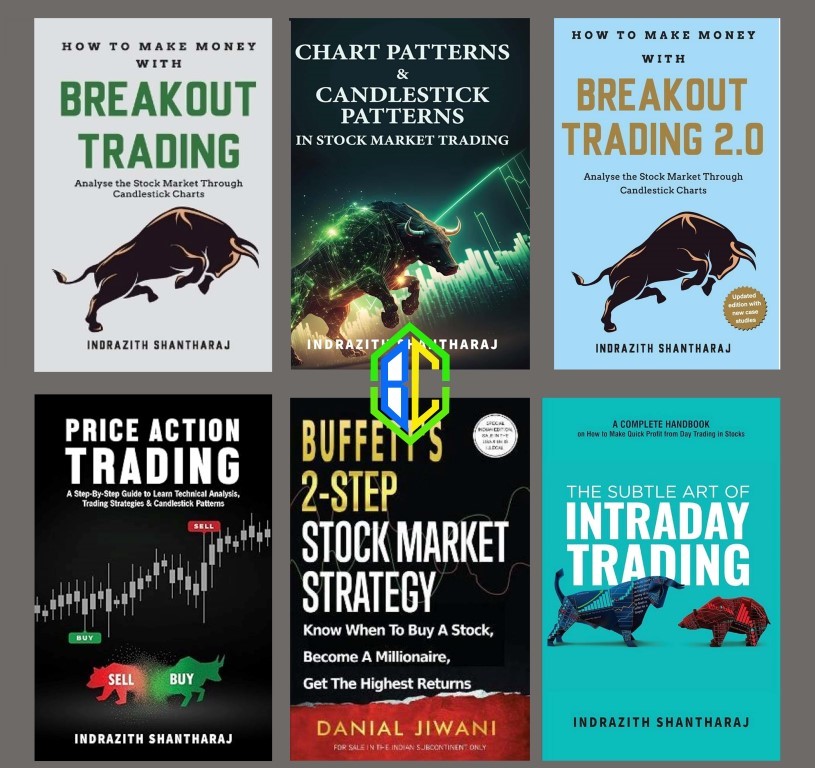 Trading and Stock Market Set Books - How To Make Money With Breakout Trading 2.0, Price Action Trading, Chart Patterns & Candlestick Patterns in Stock Market Trading, The Subtle Art of Interday Trading by Indrazith Shantharaj, Buffett's 2-Step Stock Market Strategy (English, Paperback, Jiwani Danial), How To Make Money With Breakout Trading - Analyse The Stock Market Through Candlestick Charts 