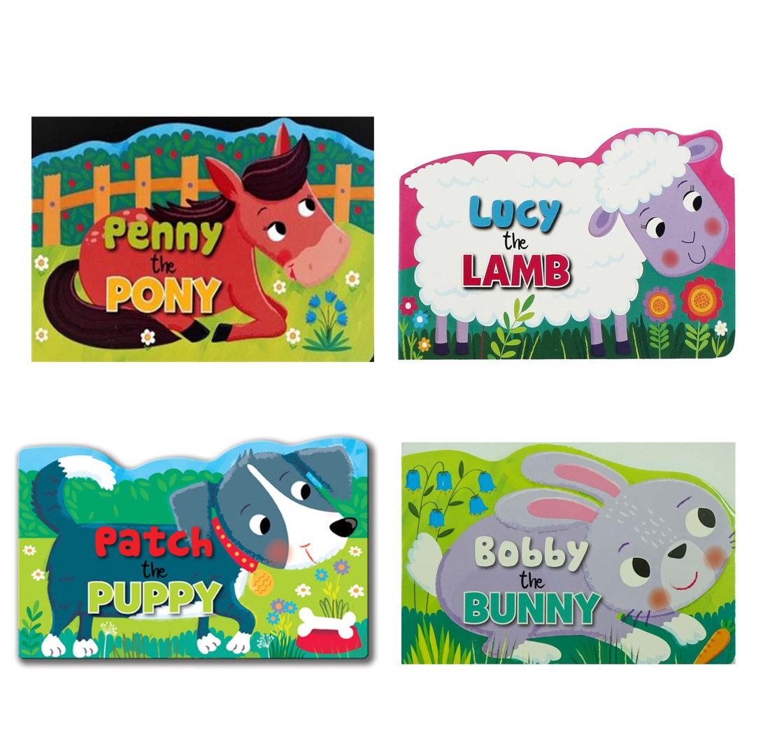 A Baby Animal Board Book Series (Patch the Pubby, Bobby the Bunny, Lucy the Lamb, Penny the Pony) - Age 0 to 12 Years