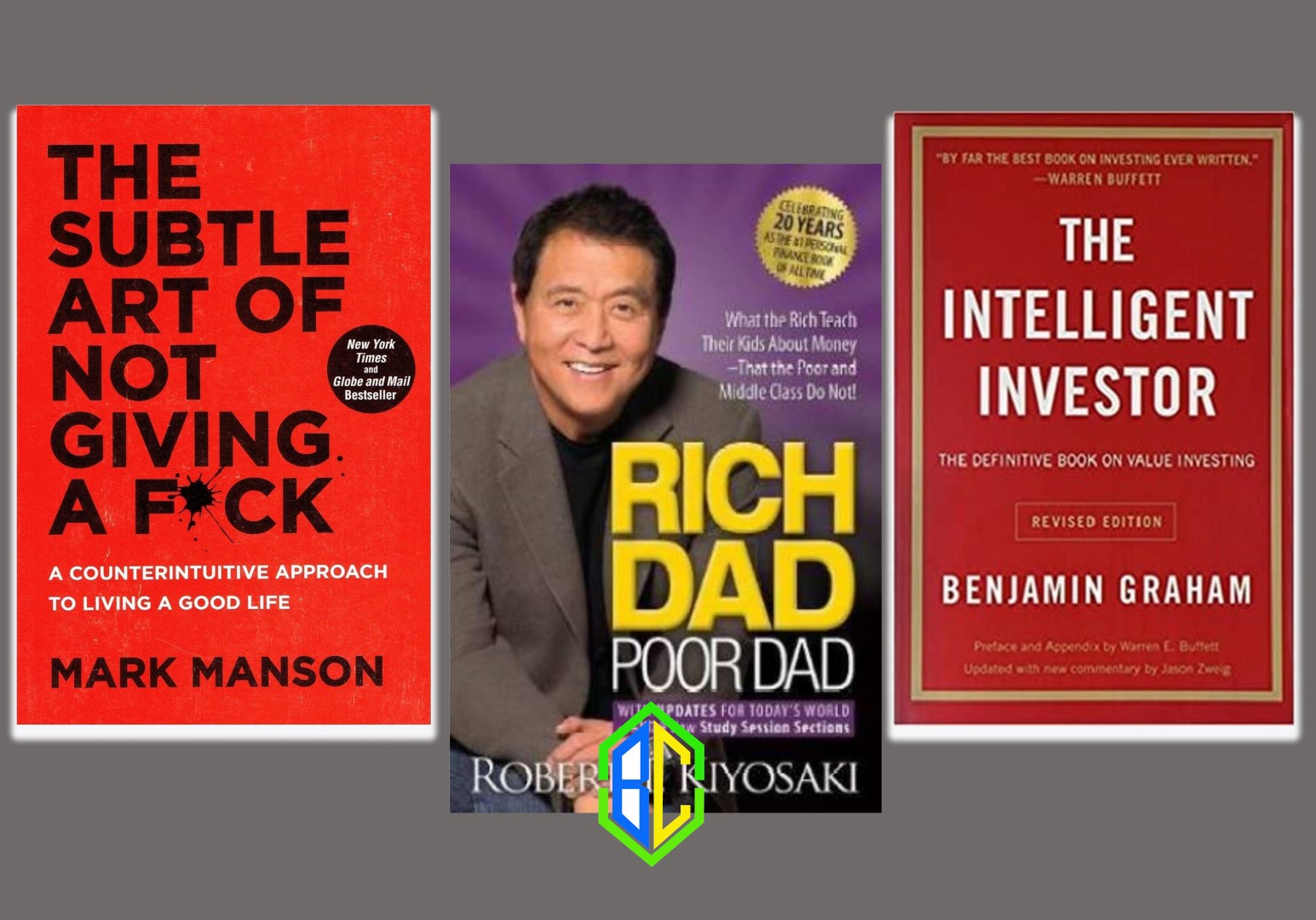 Set Book of 3 (Subtle Art of Not Giving a F*uck, Rich Dad Poor Dad and Intelligent Investor)