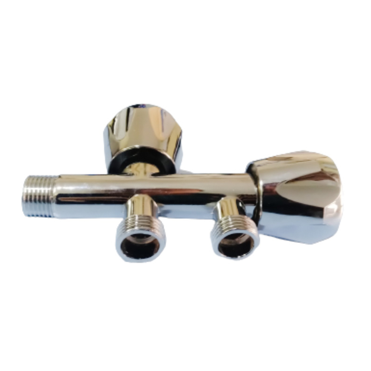 Double Angle Valve Plumbing Bathroom Fitting Accessory Valve - Grey