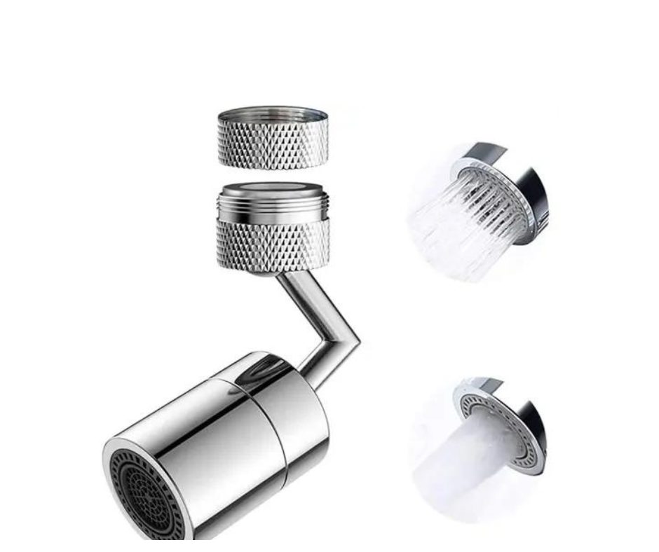 Universal Splash Filter Water Saving Nozzle Sprayer Faucet Adapter - Silver