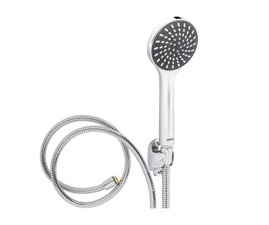 Bathroom Handheld Sprayer Hose High Pressure Nozzle Set - Silver